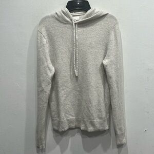 The Commons gray 100% cashmere long sleeve pullover hoodie with tie size medium